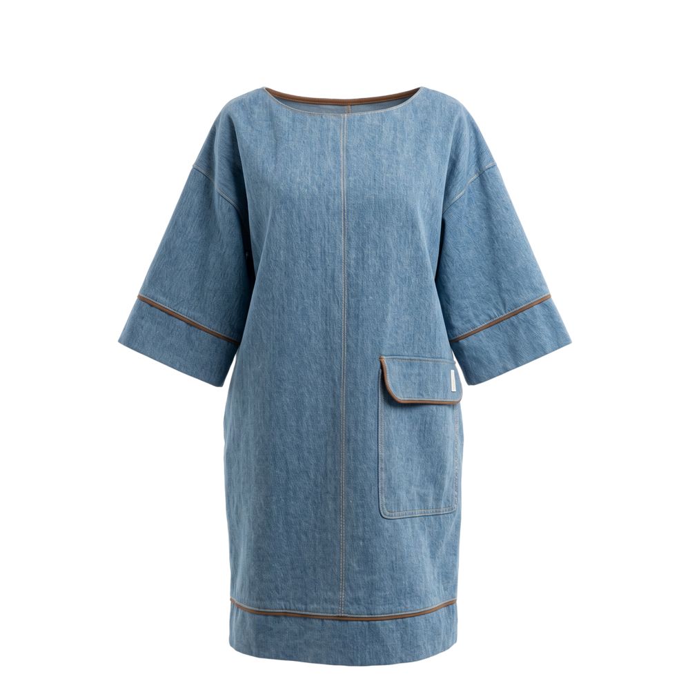 Trussardi Jeans Blue Cotton Women Dress