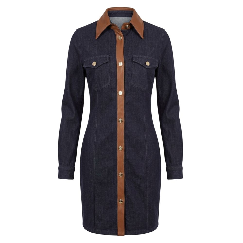 Trussardi Jeans Blue Cotton Women Dress