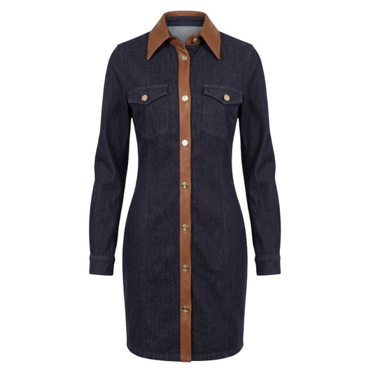 Trussardi Jeans Blue Cotton Women Dress