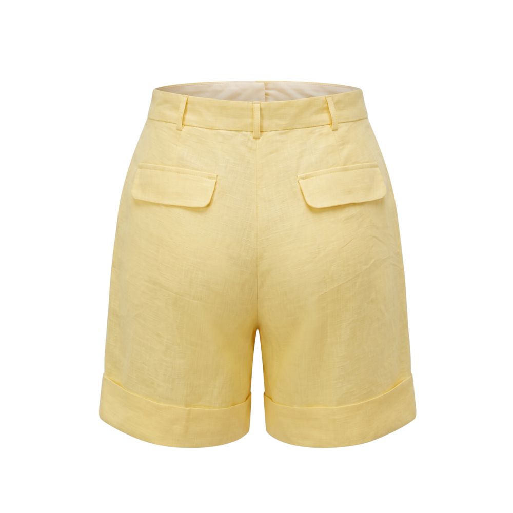 Trussardi Jeans Yellow Flax Women Shorts
