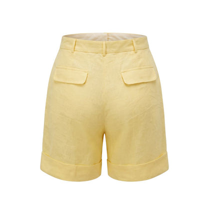 Trussardi Jeans Yellow Flax Women Shorts