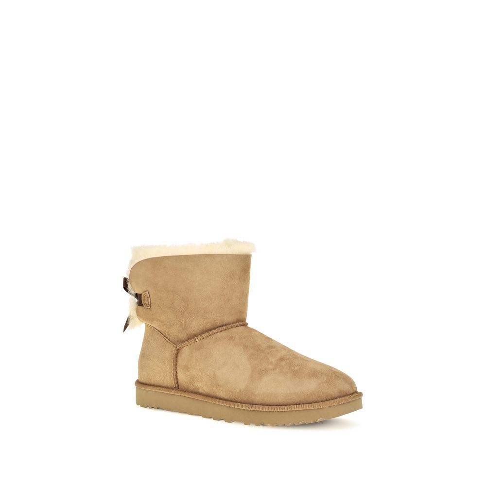 UGG Beige Leather Ankle Boots