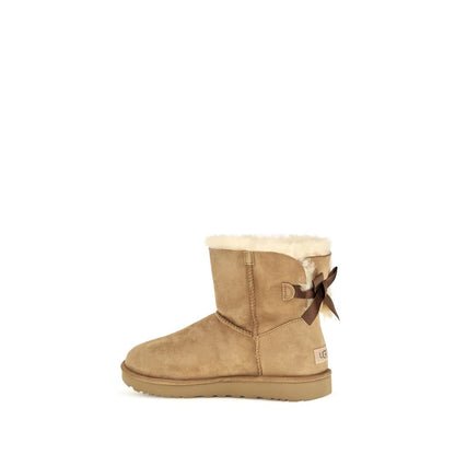 UGG Beige Leather Ankle Boots