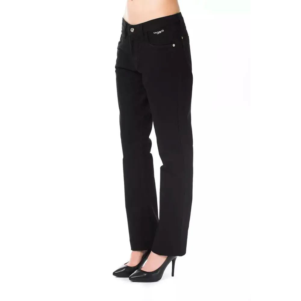 Ungaro Fever Black Cotton Women's Pants