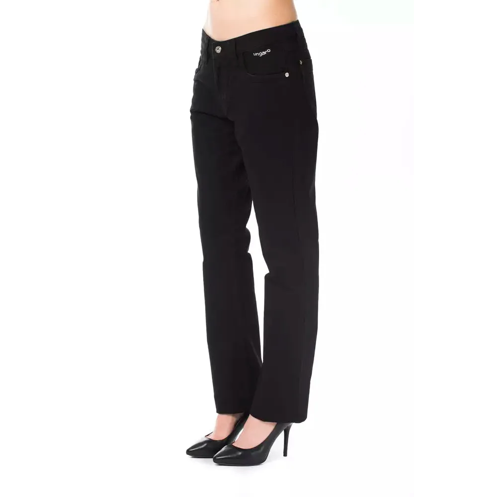 Ungaro Fever Black Cotton Women's Pants