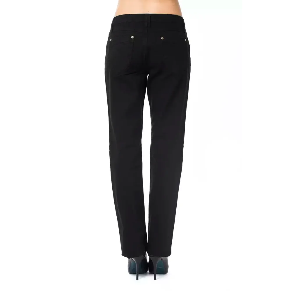 Ungaro Fever Black Cotton Women's Pants
