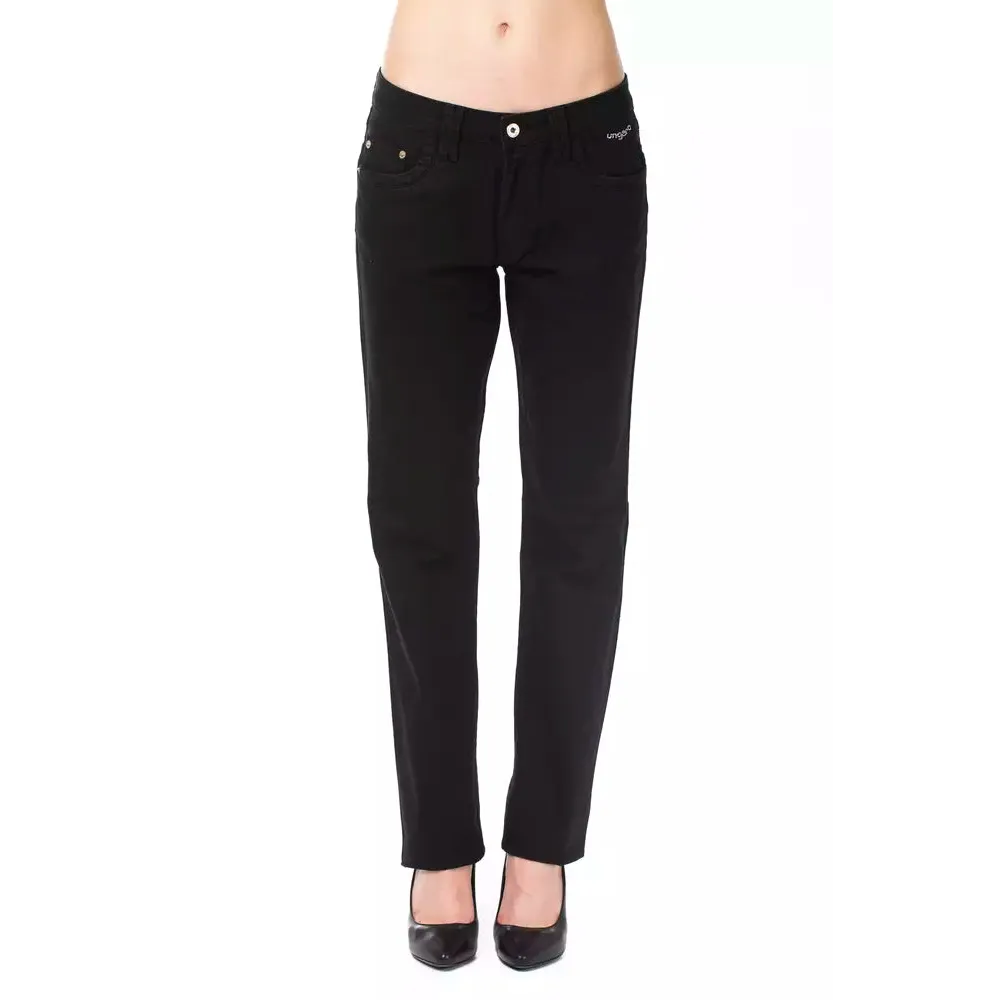 Ungaro Fever Black Cotton Women's Pants