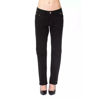 Ungaro Fever Black Cotton Women's Pants