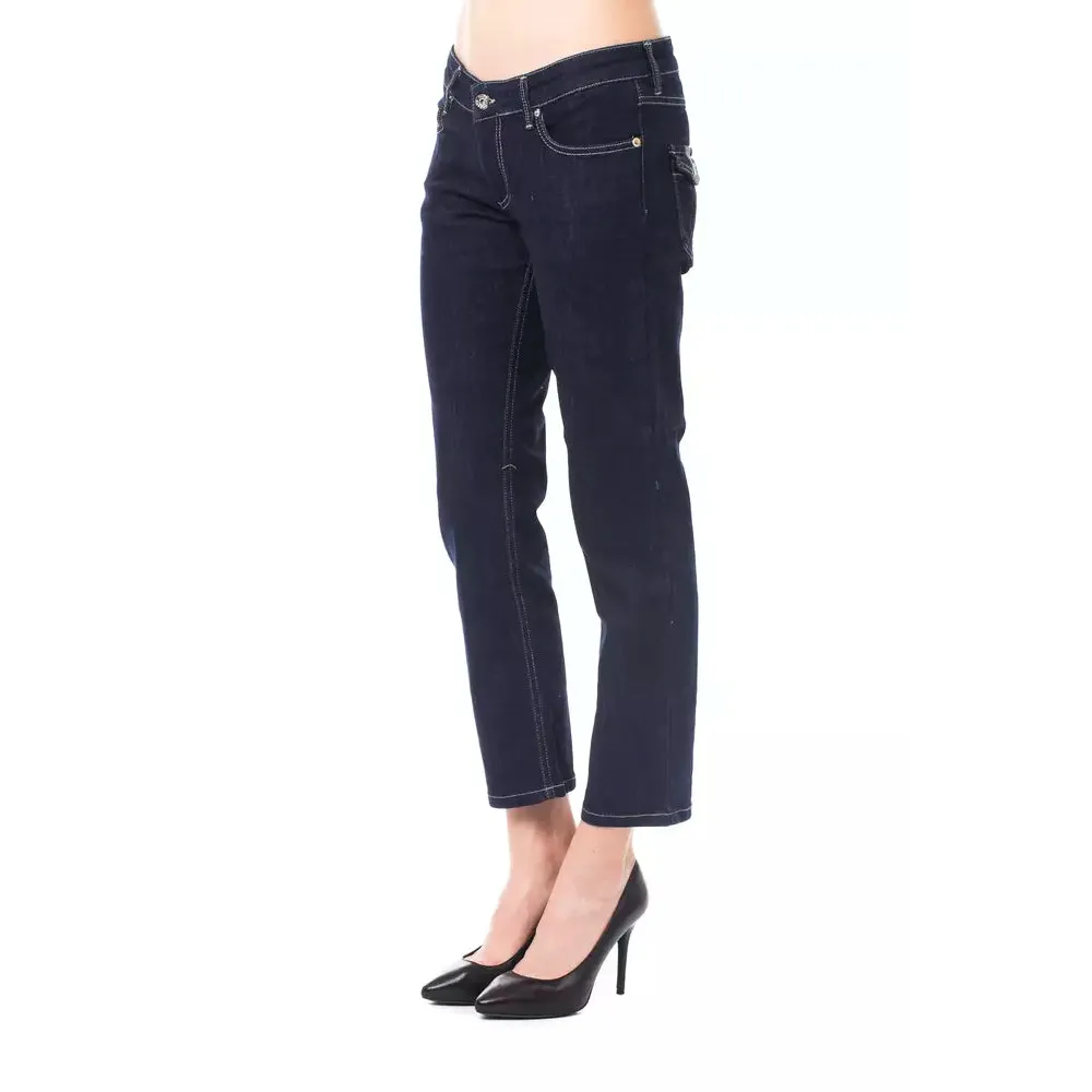 Ungaro Fever Blue Cotton Women Capri Jeans