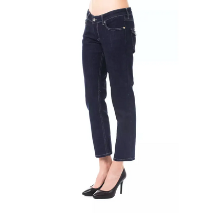 Ungaro Fever Blue Cotton Women Capri Jeans