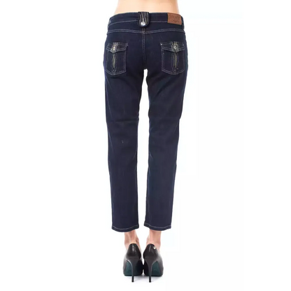 Ungaro Fever Blue Cotton Women Capri Jeans