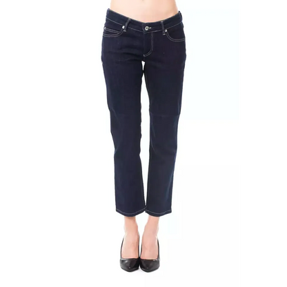 Ungaro Fever Blue Cotton Women Capri Jeans