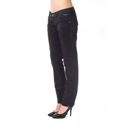 Ungaro Fever Blue Cotton Women's Regular Fit Pant