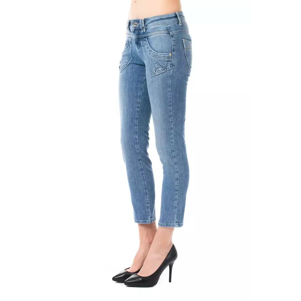 Ungaro Fever Light Blue Cotton Women Capri Jeans