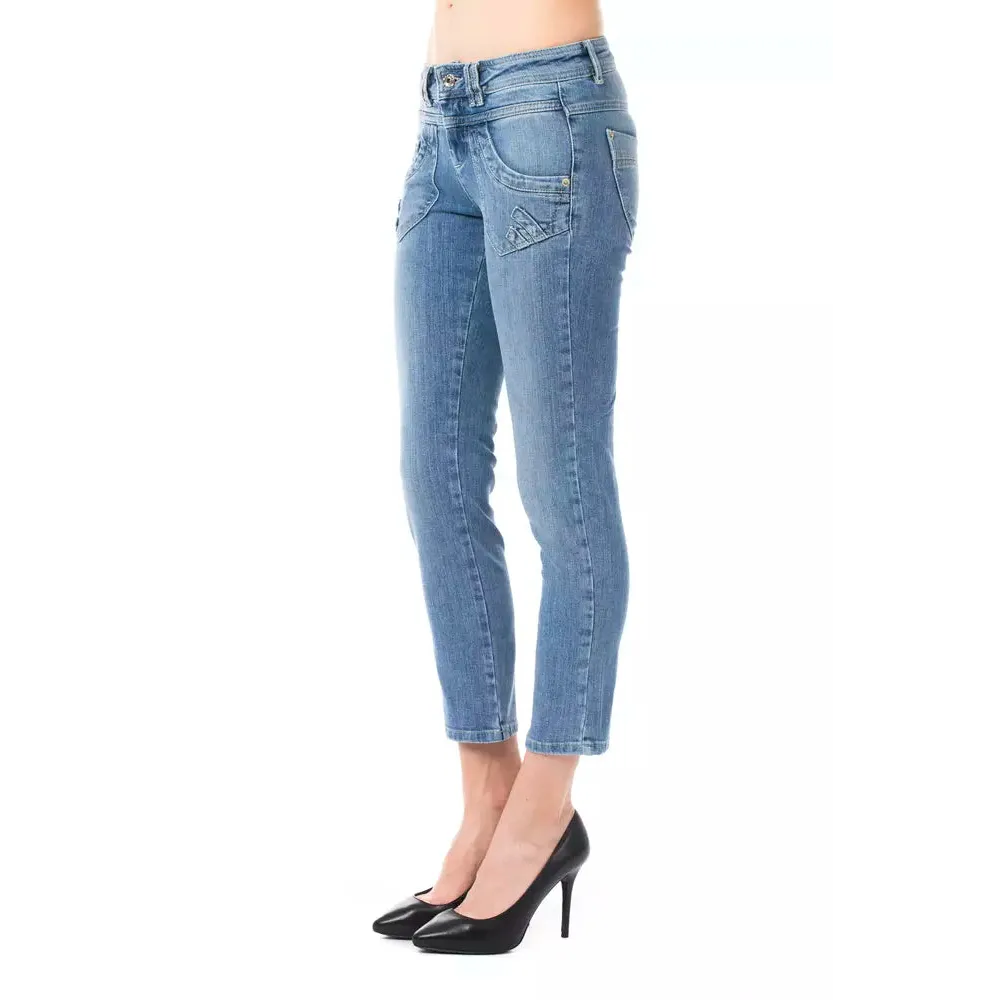 Ungaro Fever Light Blue Cotton Women Capri Jeans