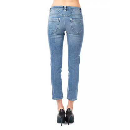 Ungaro Fever Light Blue Cotton Women Capri Jeans