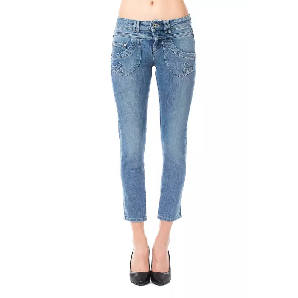 Ungaro Fever Light Blue Cotton Women Capri Jeans