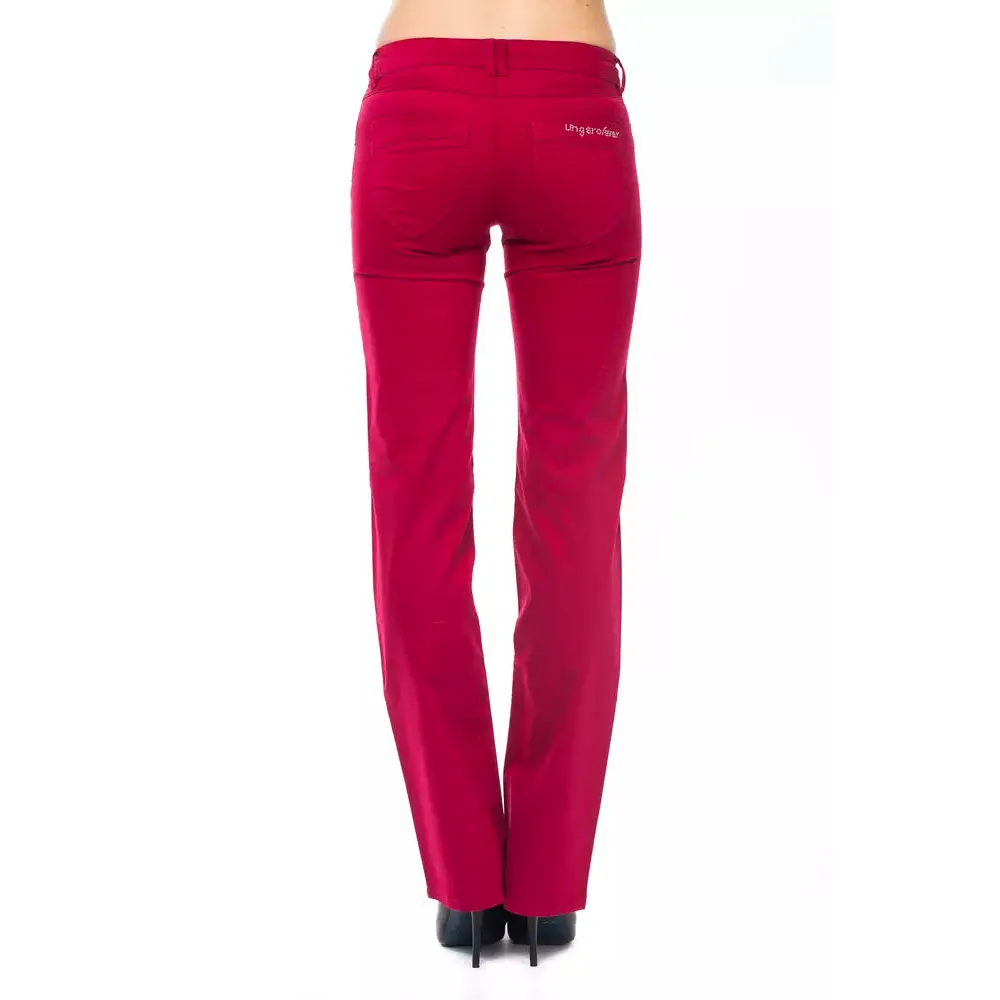 Ungaro Fever Red Cotton Women's Pants