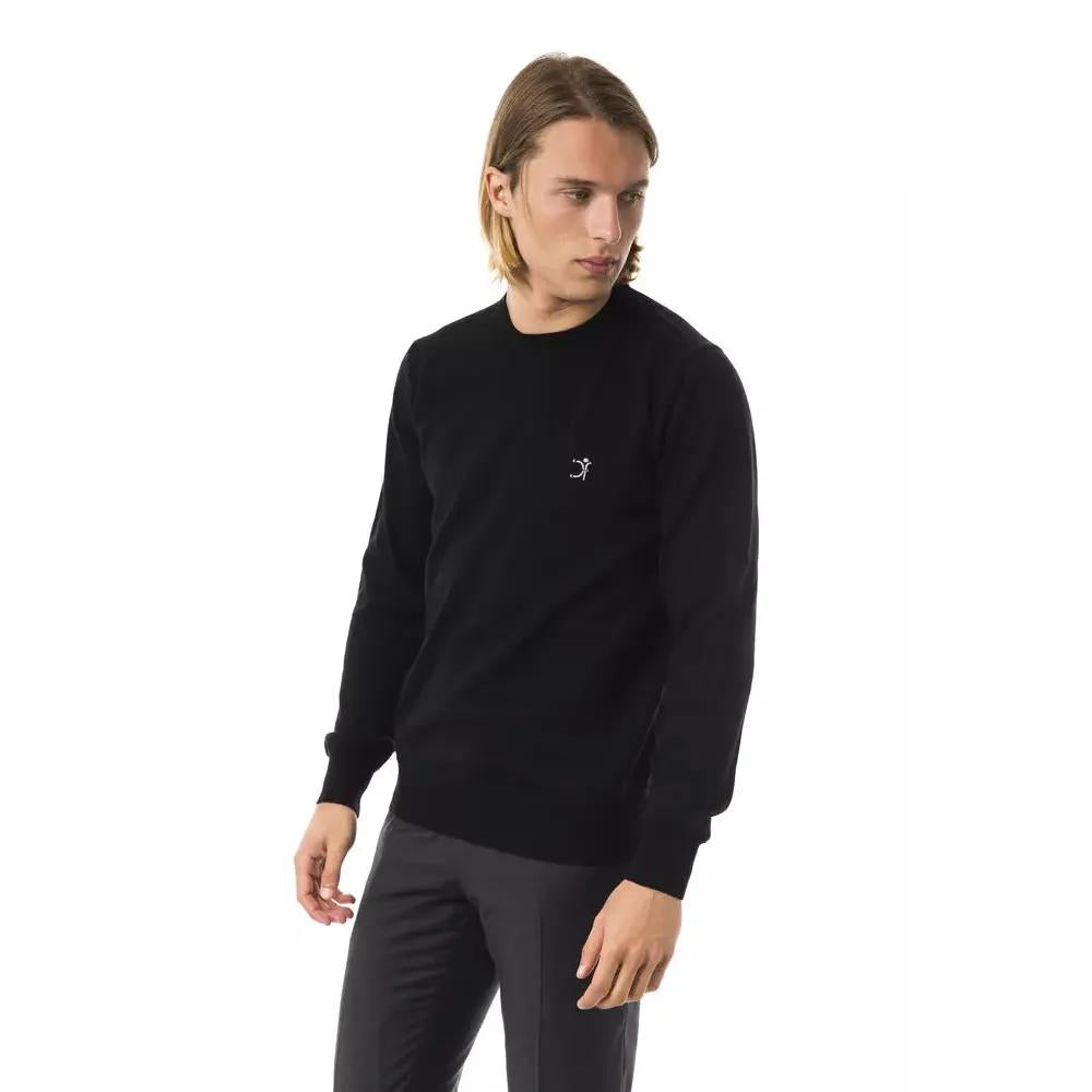 Uominitaliani Black Merino Wool Men's Sweater
