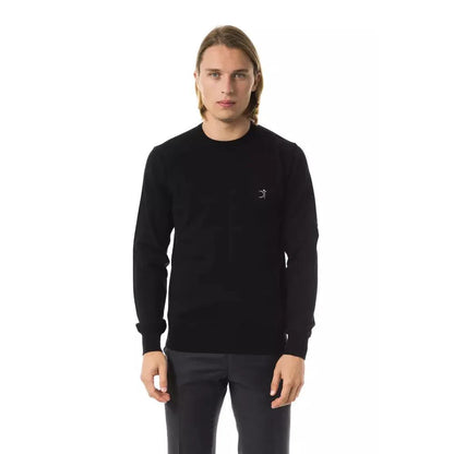 Uominitaliani Black Merino Wool Men's Sweater
