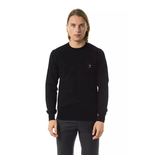 Uominitaliani Black Merino Wool Men's Sweater