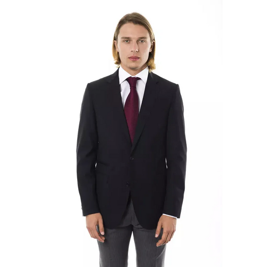 Uominitaliani Black Wool Men's Blazer