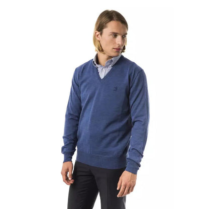Uominitaliani Blue Merino Wool Men's Sweater