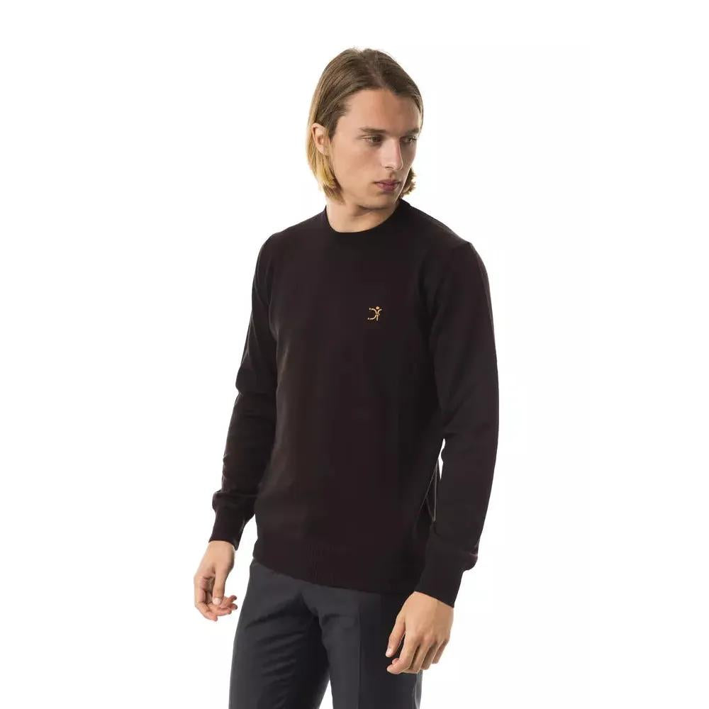 Uominitaliani Brown Merino Wool Men Sweater
