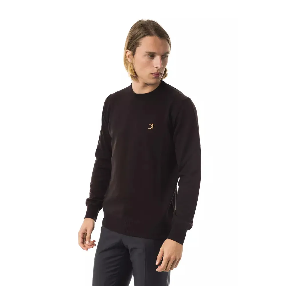 Uominitaliani Brown Merino Wool Men Sweater