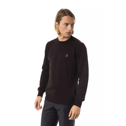 Uominitaliani Brown Merino Wool Men Sweater