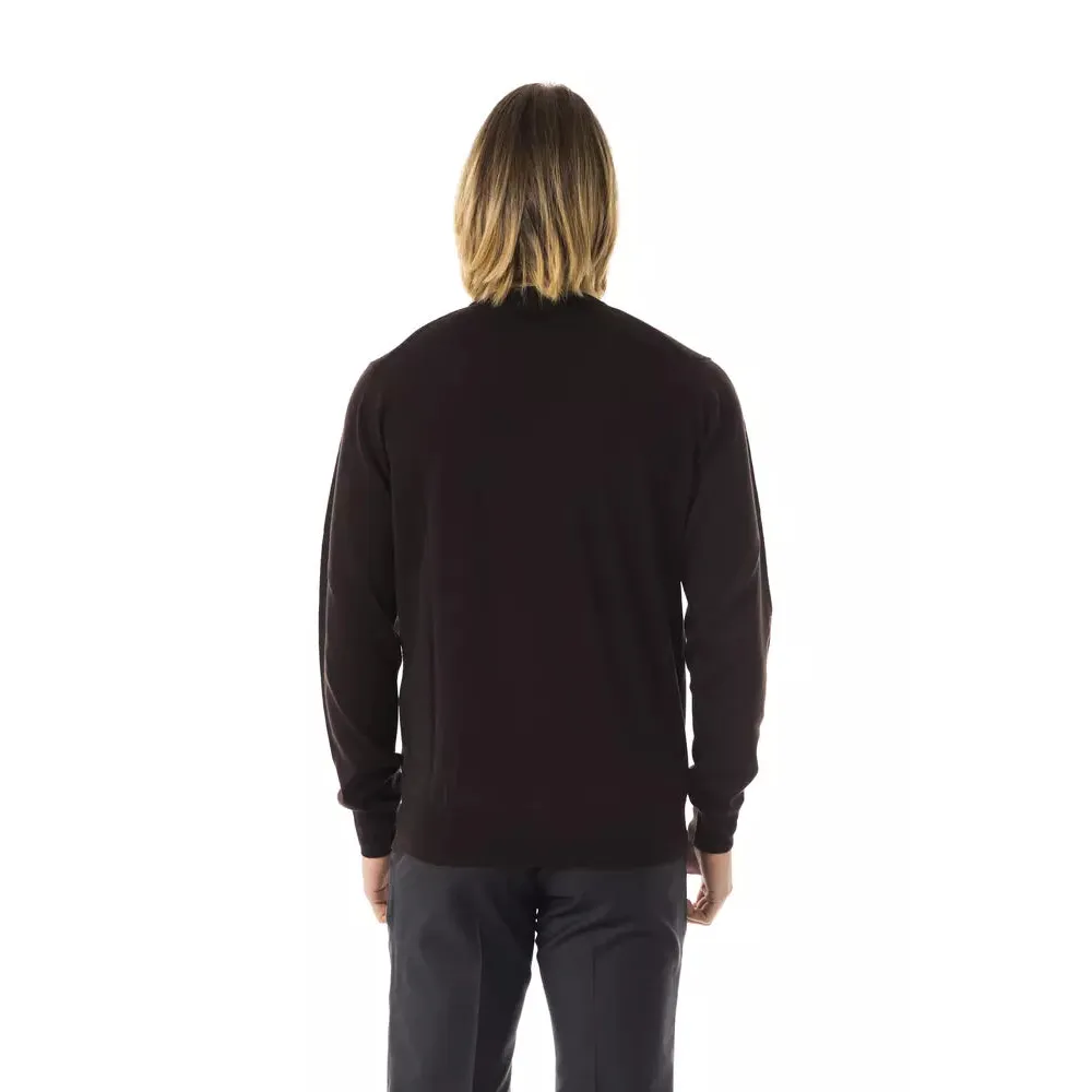 Uominitaliani Brown Merino Wool Men Sweater