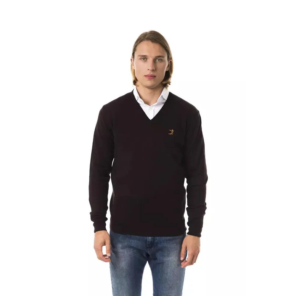 Uominitaliani Brown Merino Wool Men Sweater