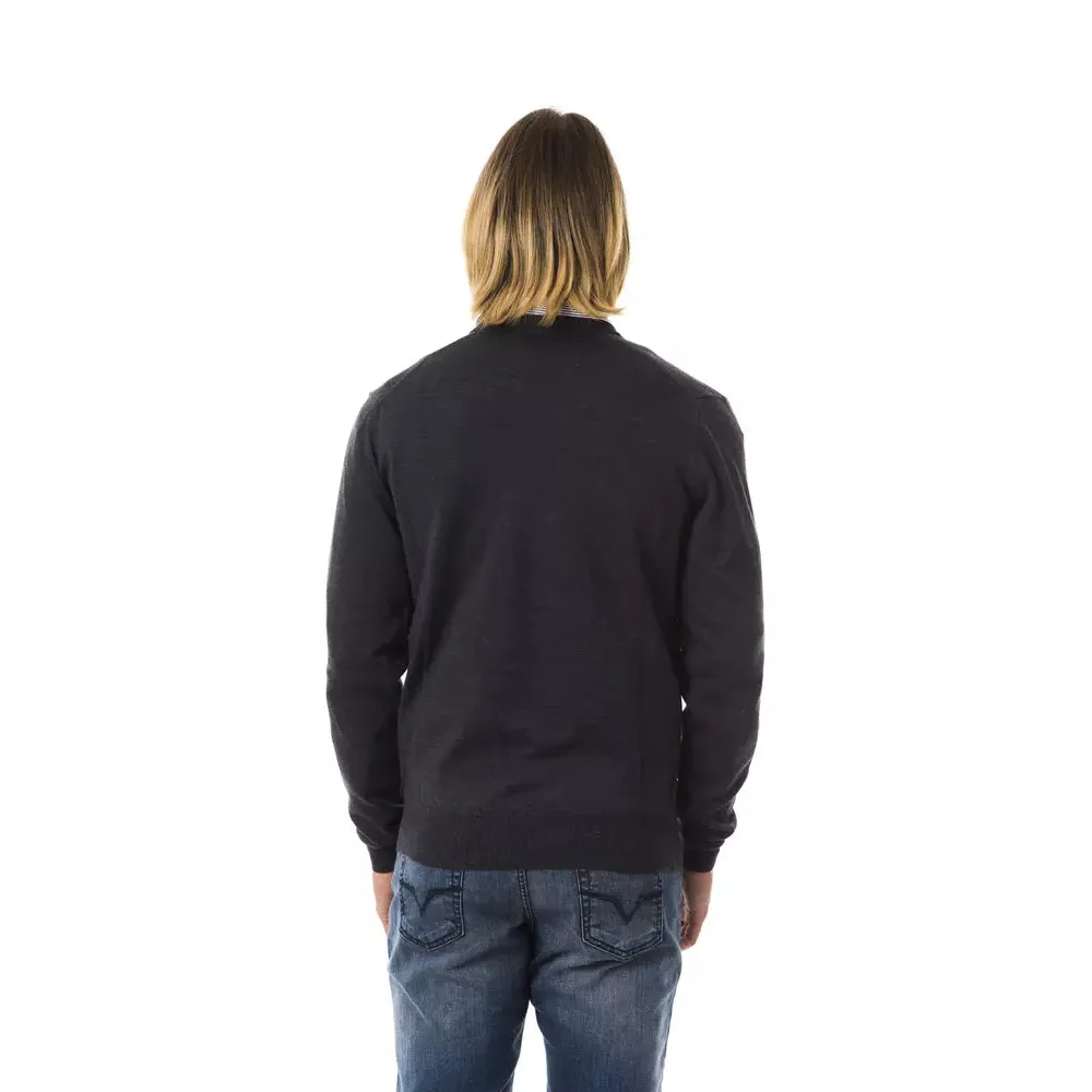 Uominitaliani Gray Merino Wool Men Sweater