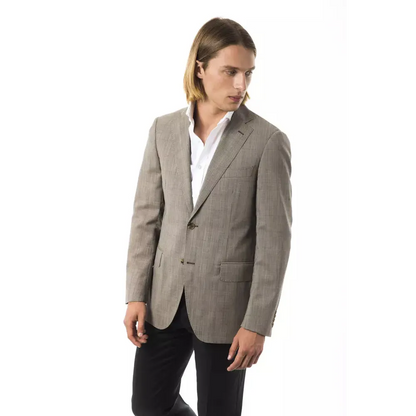 Uominitaliani Gray Wool Mens Blazer