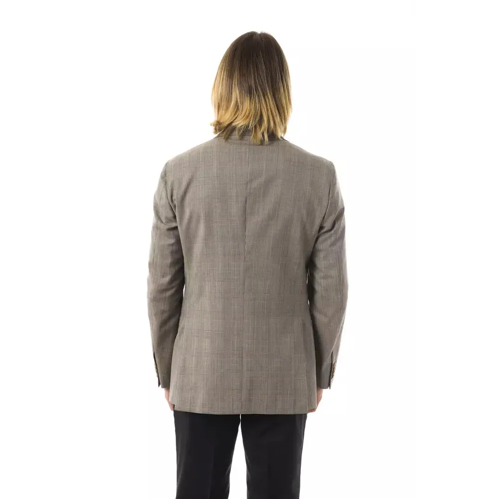 Uominitaliani Gray Wool Mens Blazer
