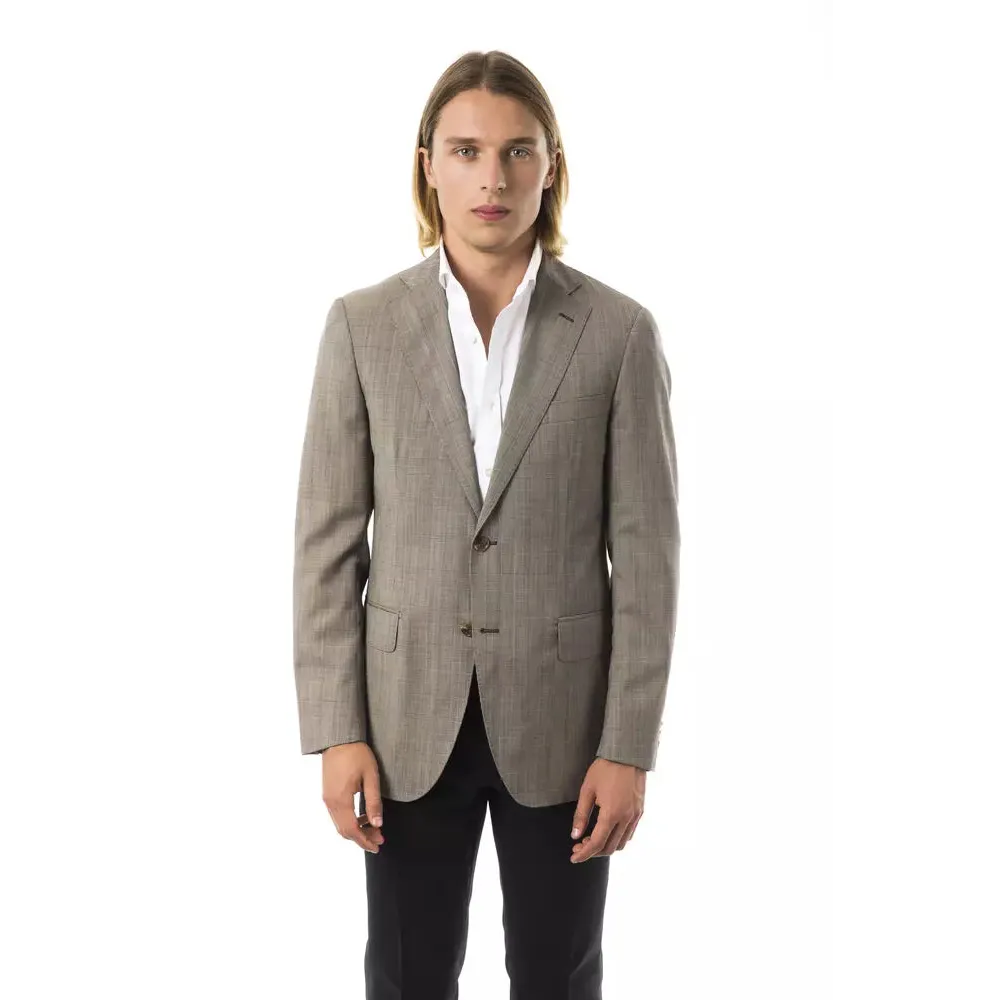 Uominitaliani Gray Wool Mens Blazer