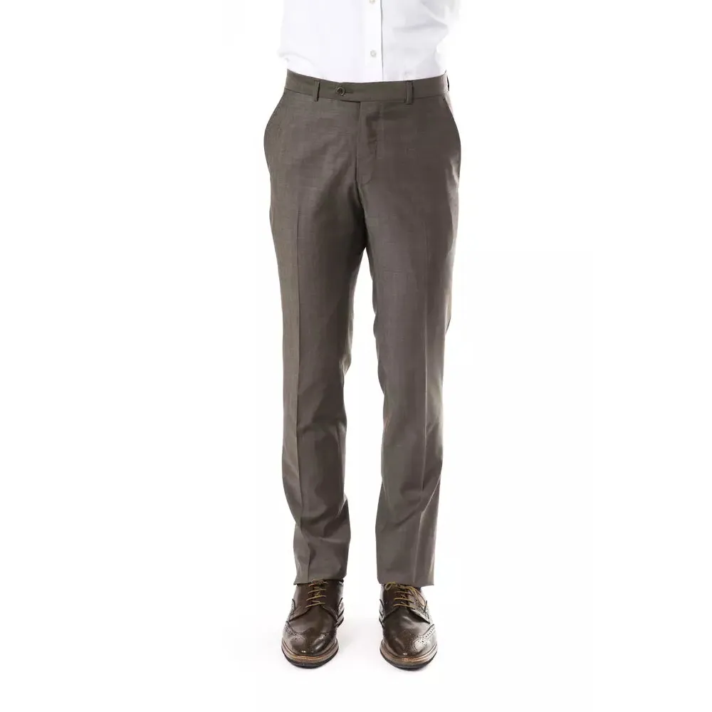 Uominitaliani Gray Wool Mens Suit Pant