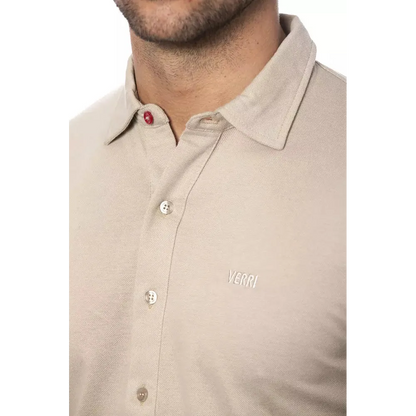 Verri Beige Cotton Men Shirt