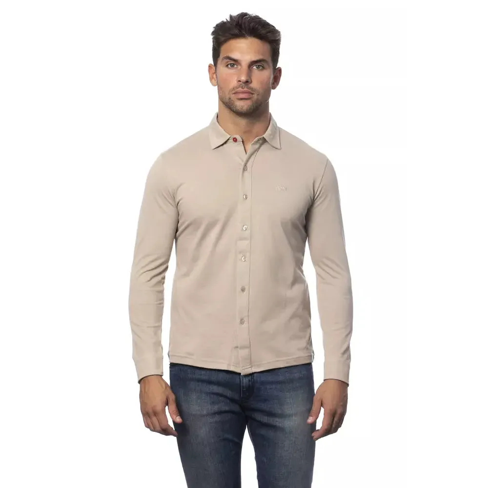 Verri Beige Cotton Men Shirt