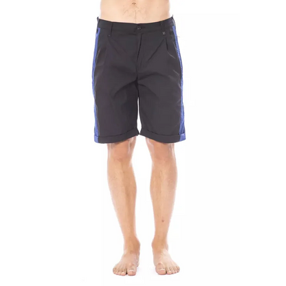 Verri Black Cotton Men's Casual Short