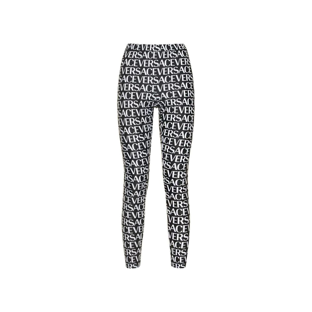Versace Black Elastane Leggings