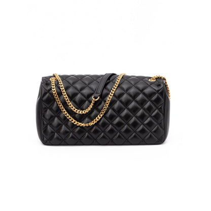 Versace Black Quilted Leather Shoulder Strap Bag