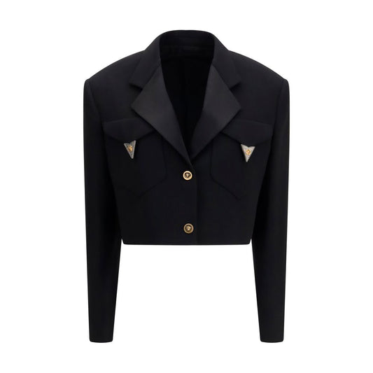 Versace Black Wool Oves Aries Blazer