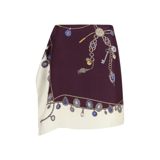 Versace Bordeaux Silk Mini Skirt