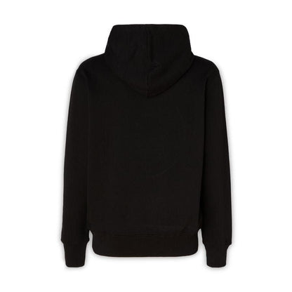Versace Jeans Black Cotton Logo Details Hooded Sweatshirt