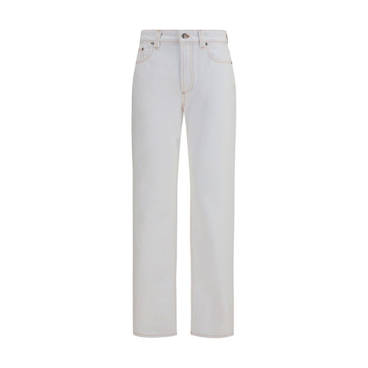 Versace White Cotton High-Waisted Jeans