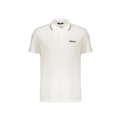 Versace White Cotton Polo Shirt