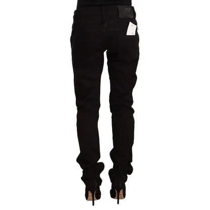 Acht Black Low Waist Cotton Stretch Denim Skinny Jeans