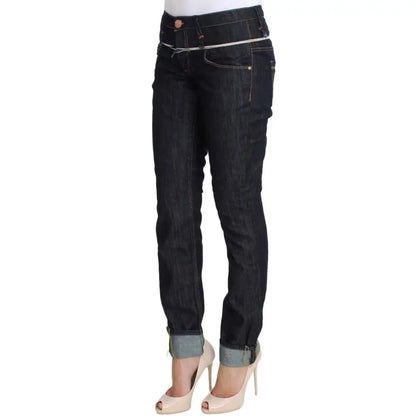 Acht Blue Denim Cotton Bottoms Straight Fit Jeans