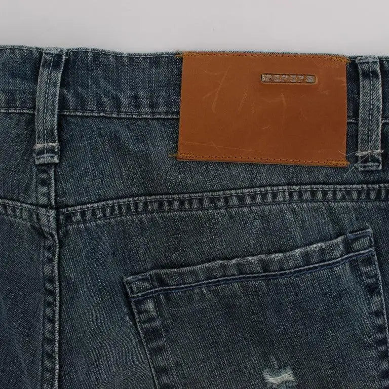 Acht Blue Wash Cotton Denim Regular Fit Jeans